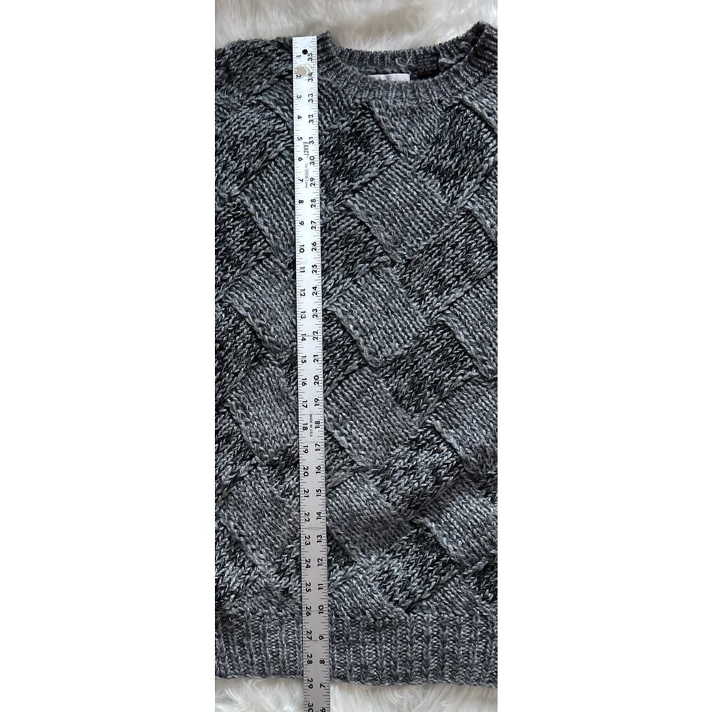 Damön Hand Knit Chunky Cable Sweater Men’s Large Gray Basketweave Knit Grandpa - Picture 7 of 7